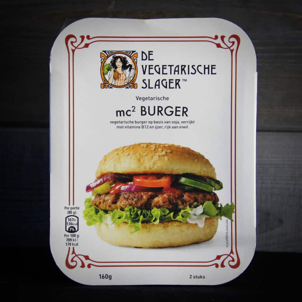 Vegetarische hamburger test mrt 2021 Vegetarische slager Mc2 Burger vierkant