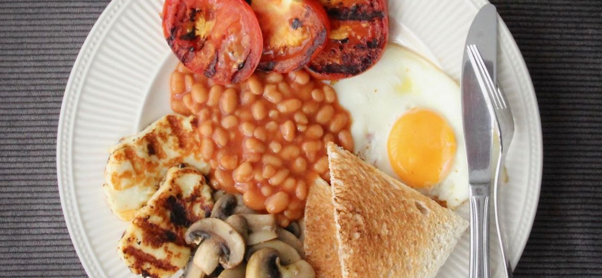 Vaderdagontbijt tip Vegetarisch Engels ontbijt recept 