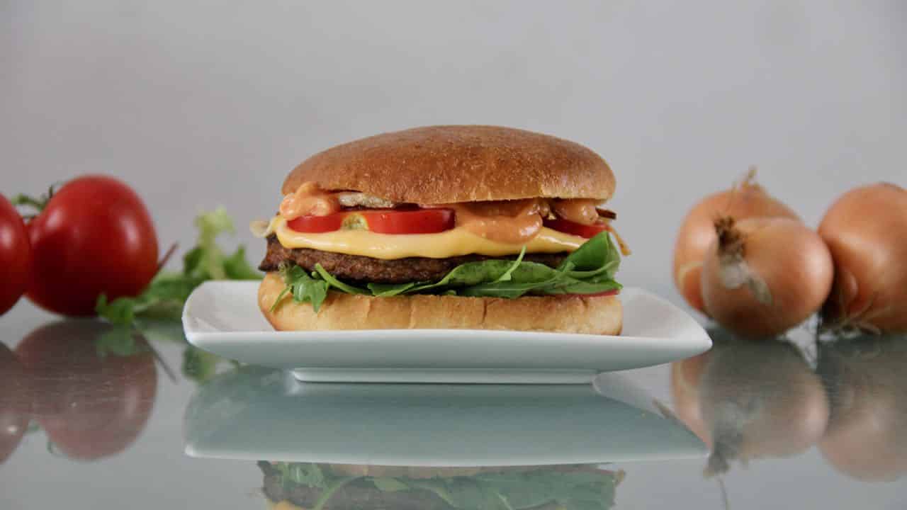 Vegetarische hamburger broodjes cheeseburger 1