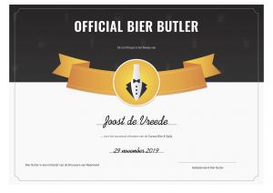 Bier Butler cursus Bier & Spijs certificaat