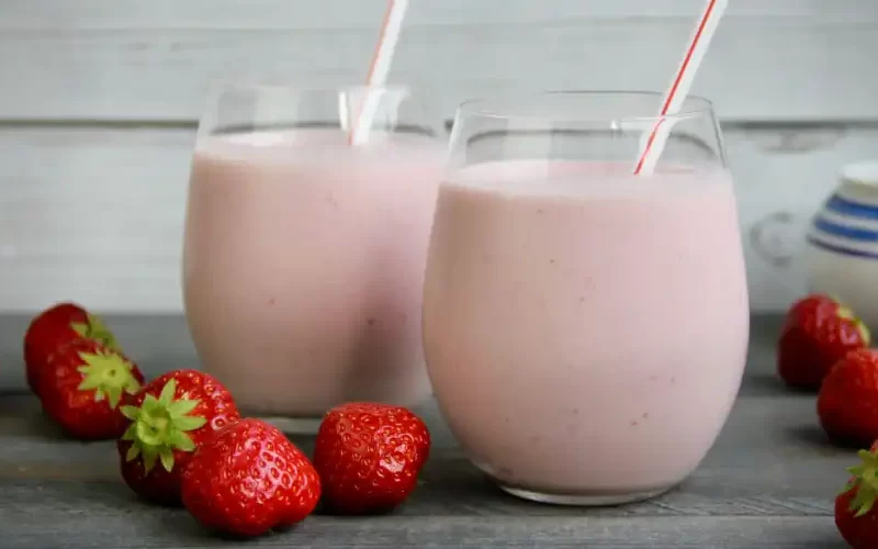 Aardbeien milkshake