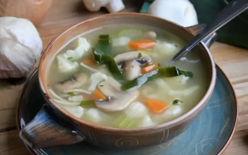 Hollandse groentesoep met champignons