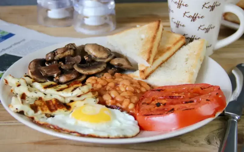 Vegetarisch Engels ontbijt