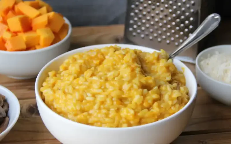 Pompoen risotto met Parmezaanse kaas