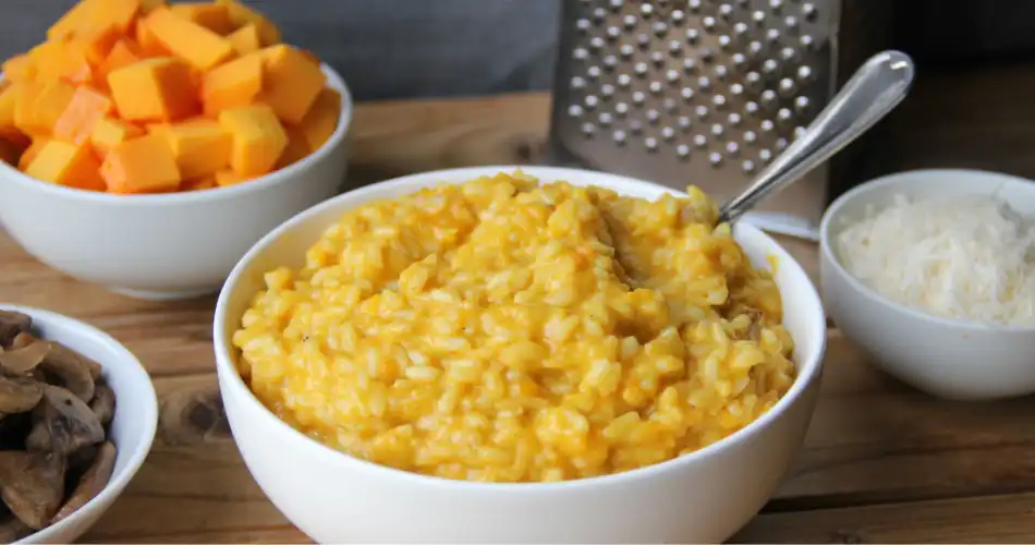 Pompoen risotto met Parmezaanse kaas recept 950x500