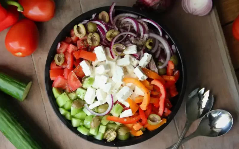 Griekse salade met paprika
