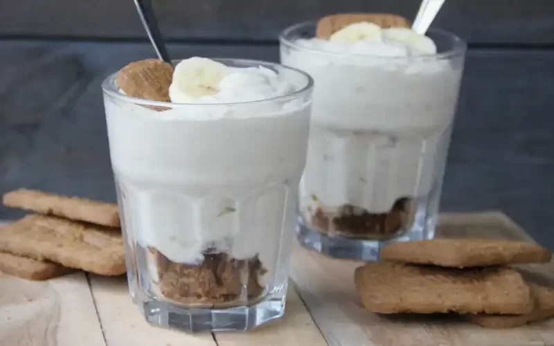 Bananenmousse met speculaas